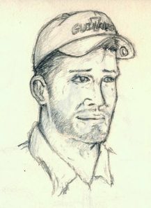 A friend of mine on a camping trip, Pencil